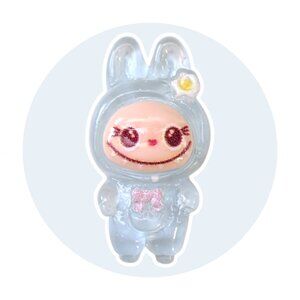 Anime Miniature Toy Charm: Blue Labubu Troll Monster, 1 in.